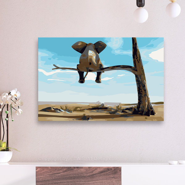 17 Stories DIY Leinwandbild-Set Elefant im Baum Malen nach Zahlen